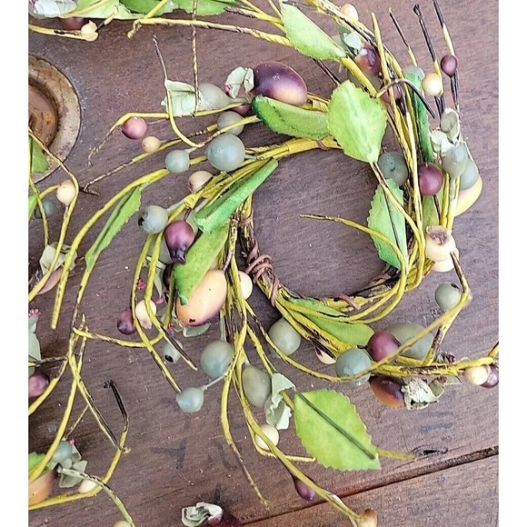 Lot 7 Pip Berry Vine Napkin Candle rings 2.5” & 4.5" opening Red Burgundy Green - Picture 6 of 8